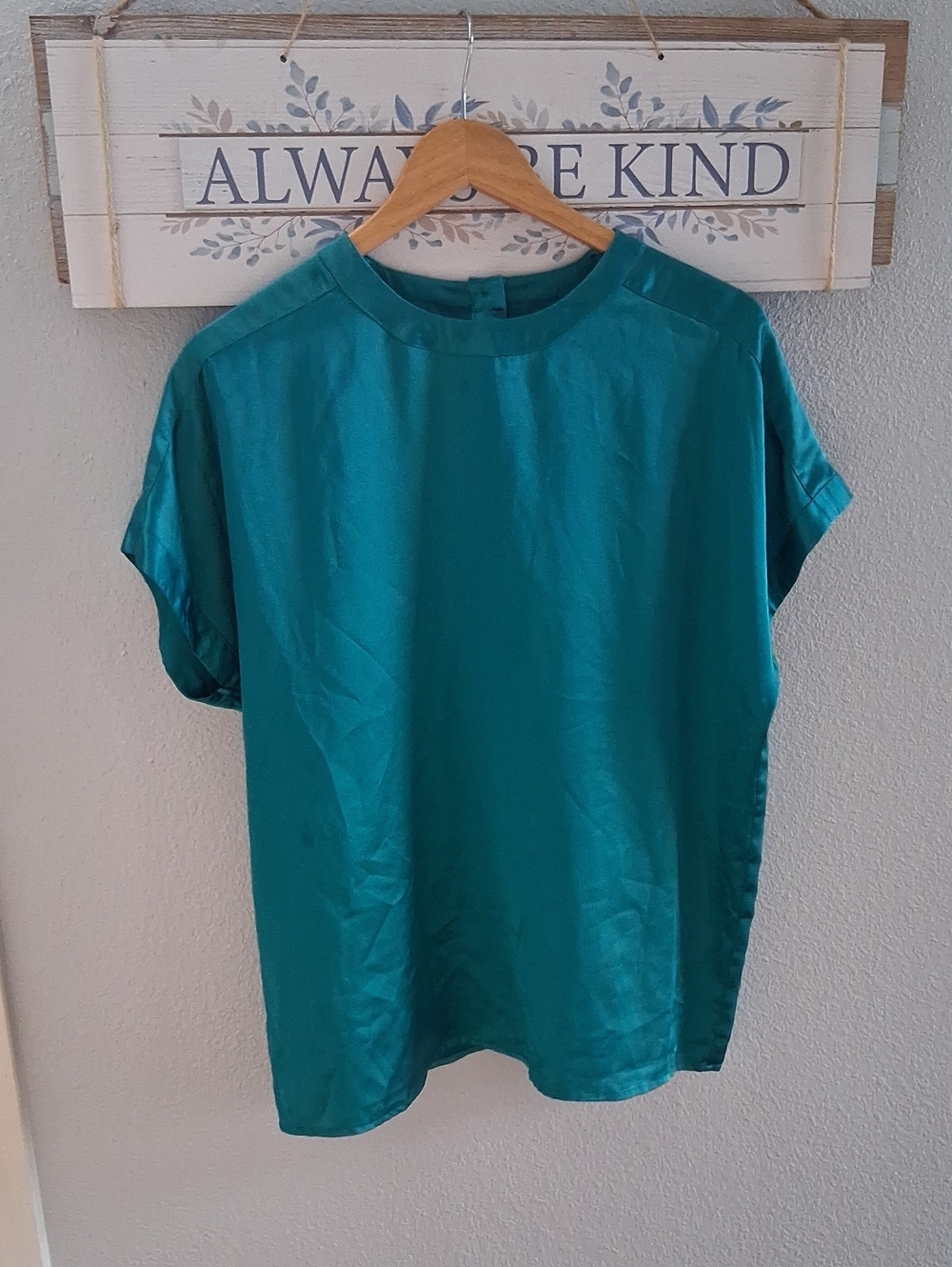 Silky teal blouse